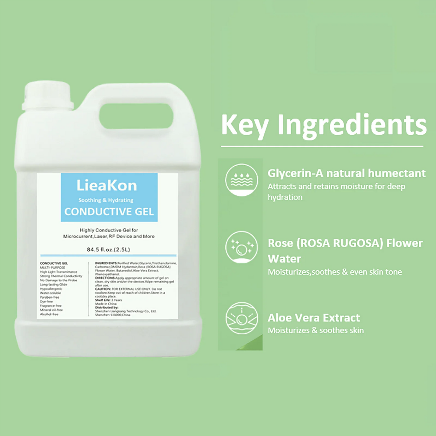 2.5L Gel Conductor – Clear Contact Gel for Radiofrequency & Cavitation Ultrasound Beauty, Face & Body Skin Care