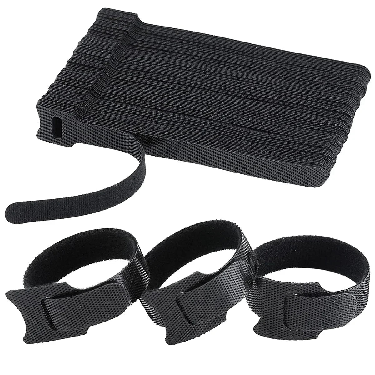 100PCS Reusable Nylon Cable Ties – Adjustable Cable Organizer Straps for Wire, Mouse & Earphone Management