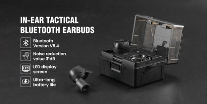ARM NEXT E30 Tactical Bluetooth Headset – Electronic Noise-Cancelling Earplugs NRR27dB for Shooting