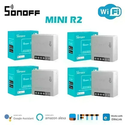 Sonoff Mini R2 WiFi Smart Switch - Remote Control, 2-Way Timer, Wireless DIY Switch with eWeLink App