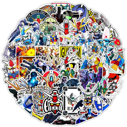GUNDAM Anime Graffiti Stickers - 10/30/50-Piece DIY Decal Set for Skateboards, Laptops, Helmets, Phones and Luggage