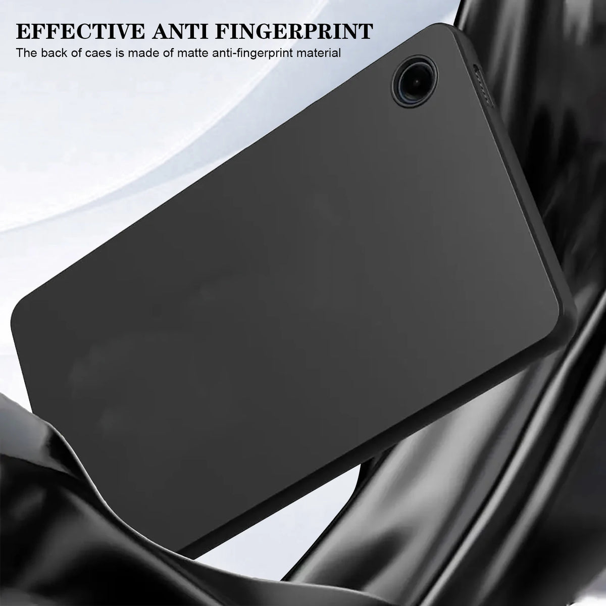 Black Silicone Samsung Galaxy Tab Case - Soft TPU Protective Cover for Tab A11, A9+, A8, S10, S11 and S14 Ultra