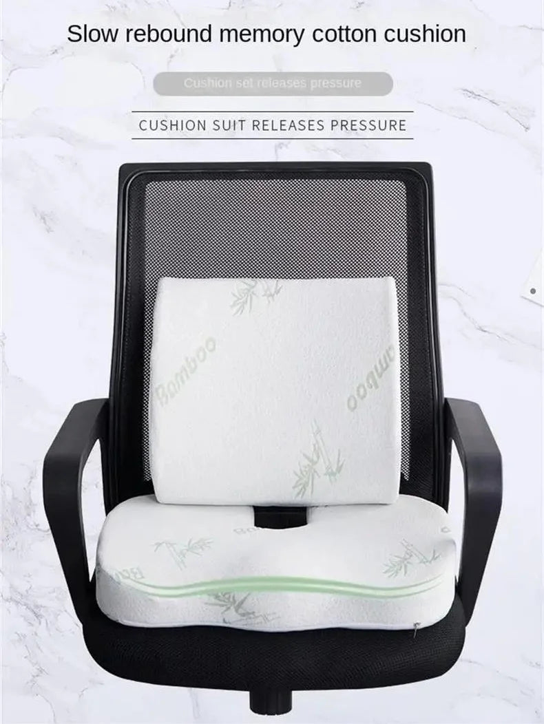 Orthopedic Memory Foam Seat Cushion – Hemorrhoid Relief, Car & Office Chair Lumbar Support, Breathable Pain Relief Pillow