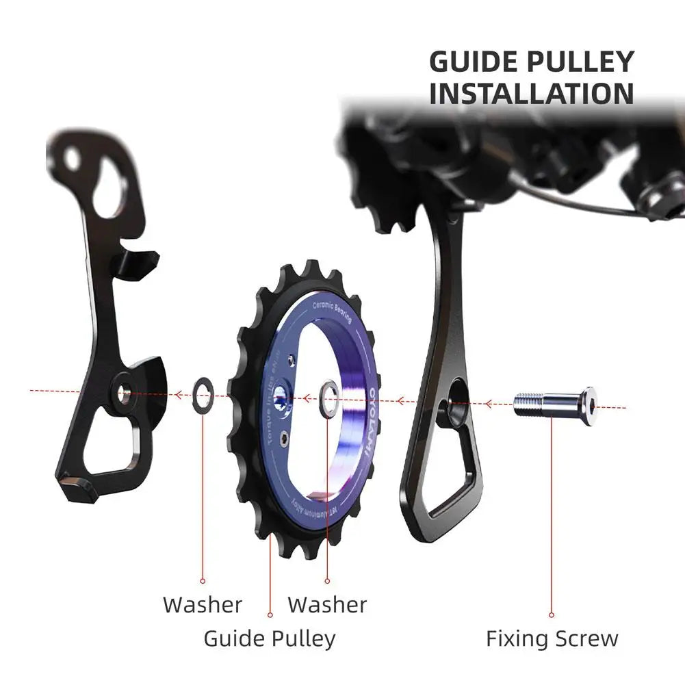 18T Oversized Rear Derailleur Pulley Wheel - Hollow Eccentric Ceramic Bearing Bike Part for Shimano R8000/R7000