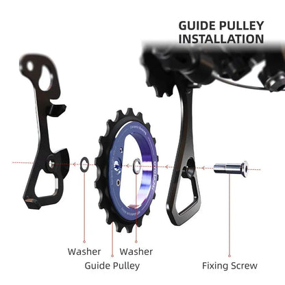 18T Oversized Rear Derailleur Pulley Wheel - Hollow Eccentric Ceramic Bearing Bike Part for Shimano R8000/R7000