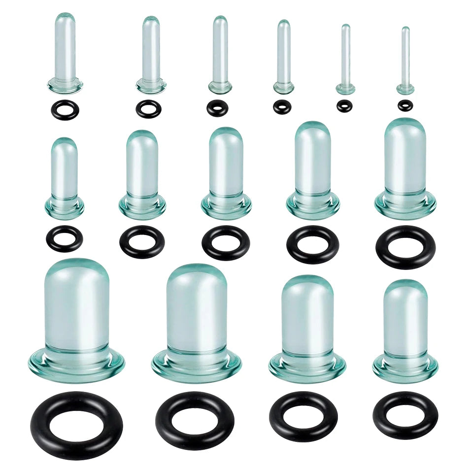 Glass Ear Tunnels & Plugs | Ear Stretchers, Expander Earrings for Women Body Jewelry 1.6–16mm