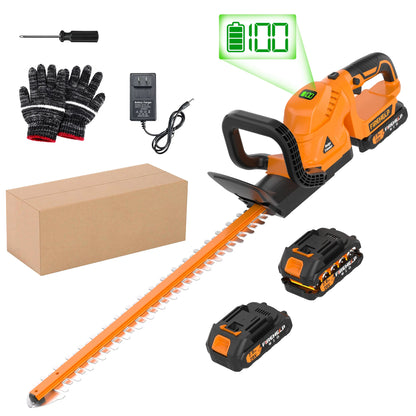 Cordless 2-in-1 Hedge Trimmer & Pruner 20V – 22-Inch Blade Garden Tool for Lawns, Shrubs & Branch Cutting (Battery Optional)