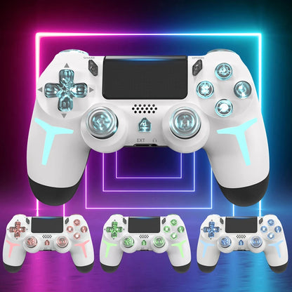 LED Bluetooth Wireless Gamepad – 6-Axis Gyroscope Dual Vibration RGB Controller for PS4, PS3 & PC