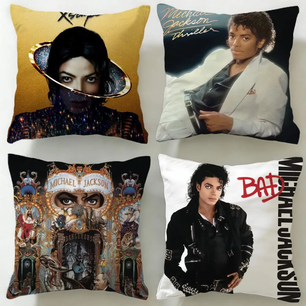 Michael Jackson Cushion Cover - Soft, Easy-Wash Decorative Pillowcase for Sofa, Bed, Office & Travel