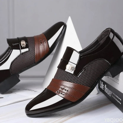 Men’s Pointed Toe Formal Shoes - Comfortable Low-Cut Office Wedding and Daily Dress Shoes