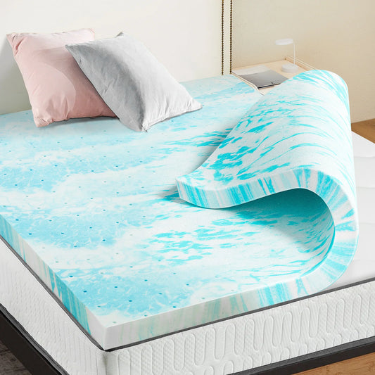 2-3 Inch Gel Memory Foam Mattress Topper - Full Size Cooling, Soft, and Breathable Bed Topper for School Bedroom