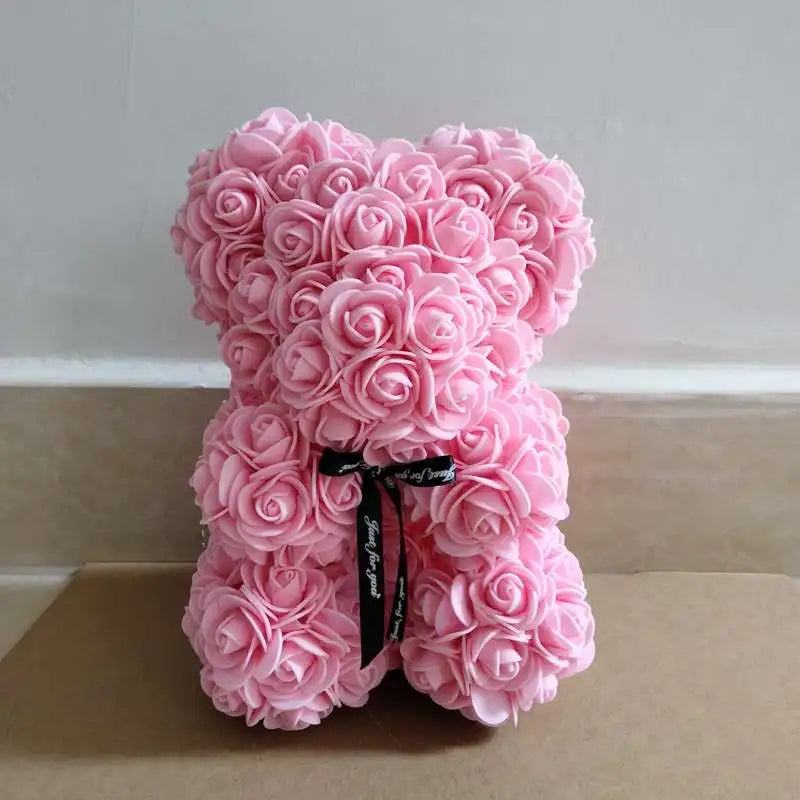 Romantic Eternal Flower Rose Bear — Creative Valentine’s Day & Christmas Gift, Wedding Decoration Hug Bear with Roses