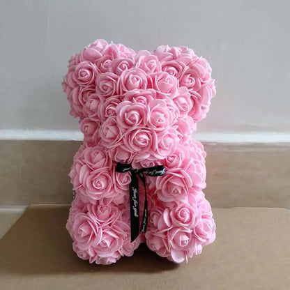 Romantic Eternal Flower Rose Bear — Creative Valentine’s Day & Christmas Gift, Wedding Decoration Hug Bear with Roses