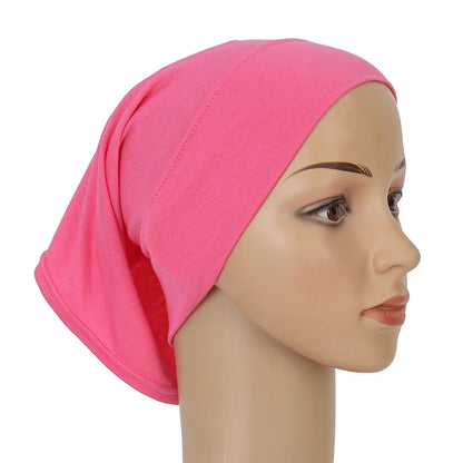 Cotton Modal Inner Hijab Undercap – Soft Stretch Muslim Turban, Islamic Underscarf Bonnet & Tube Cap for Women