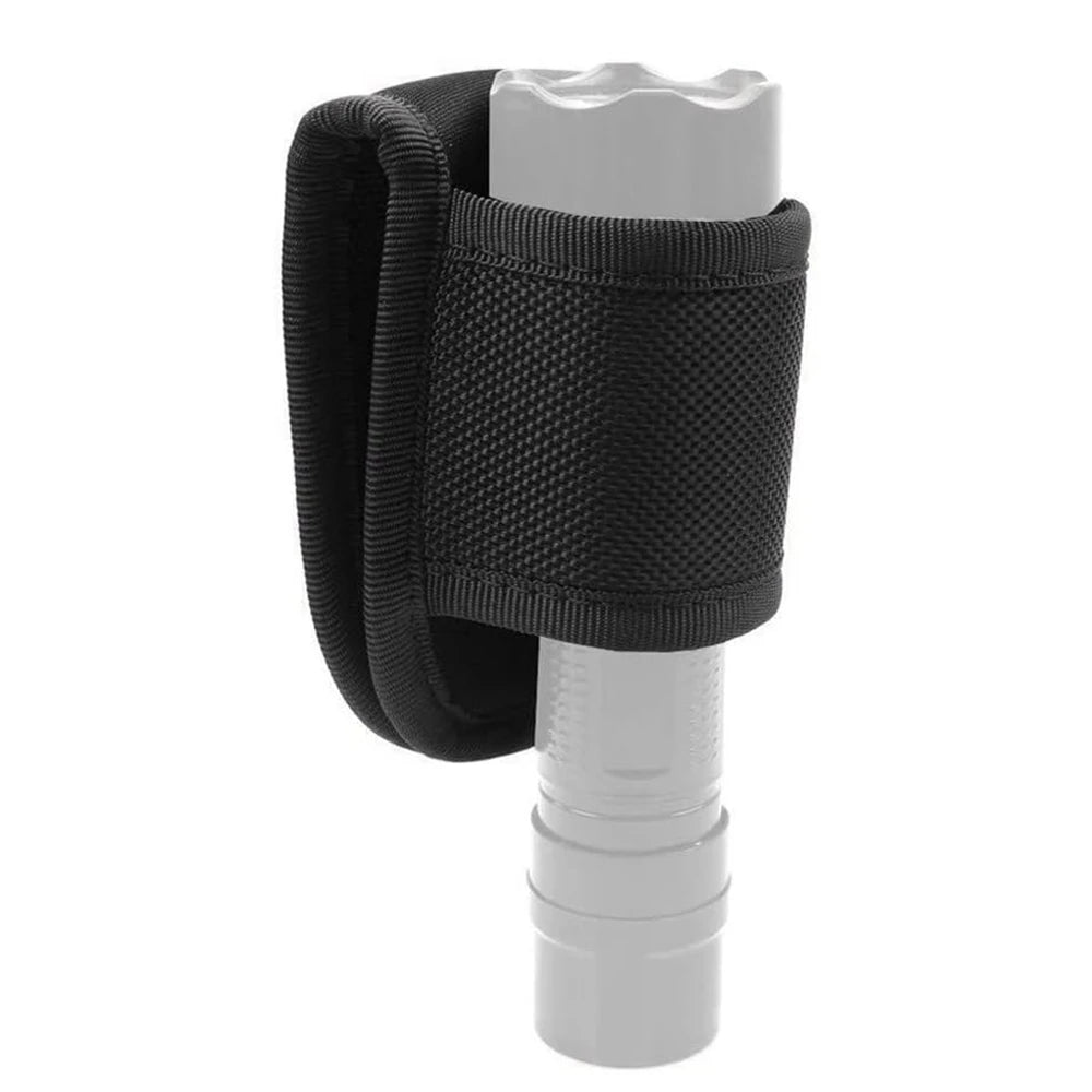 Tactical Flashlight Holder - Nylon Duty Belt Torch Pouch Open Top Carry Case for Camping, Hiking & Outdoor Activities