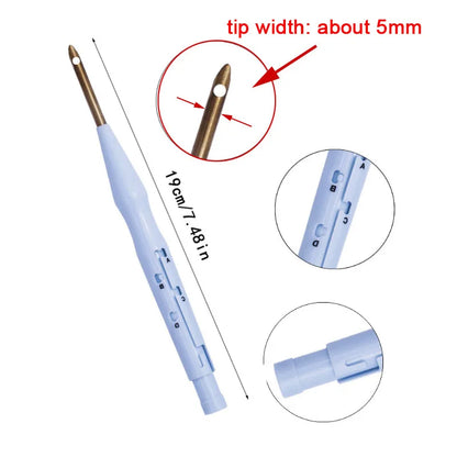 Magic Embroidery Needle Punch Kit - Embroidery Needle Pen Weaving Tool for DIY Carpet Hook, Knitting, Sewing (Stitching Tool)