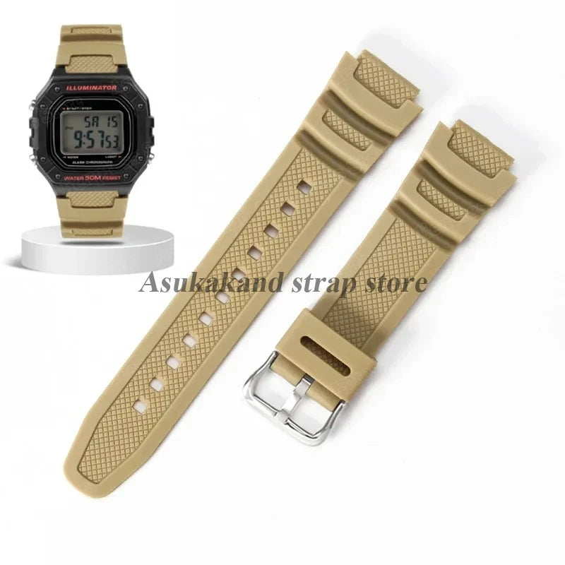 18mm Silicone Watch Strap for Casio W218H AE-1200 AE-1100 SGW-300/400 MRW-200 - Sport Resin Rubber Replacement Wristband