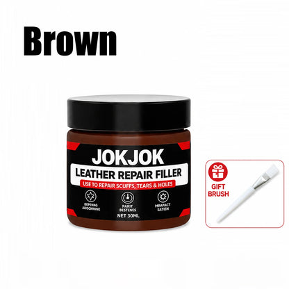 JOKJOK Leather Repair Filler 30ml - Black PU Vinyl Paste for Car Seats, Sofas, Shoes, Scratches, and Cracks