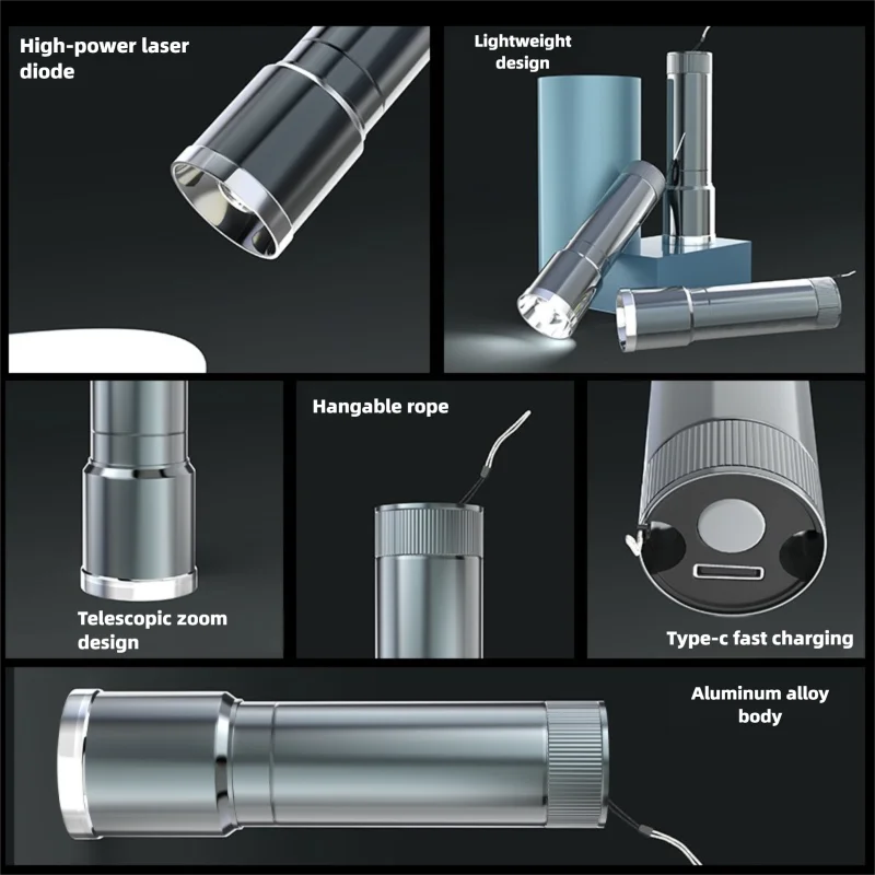 Mini Steel Cannon Flashlight - Super Bright Portable Outdoor & Emergency Light