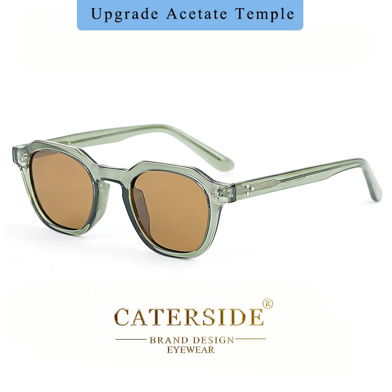CATERSIDE Retro Polarized Sunglasses – Ultralight TR90 Frame Polygon Style for Men & Women, High-Quality Travel Eyewear