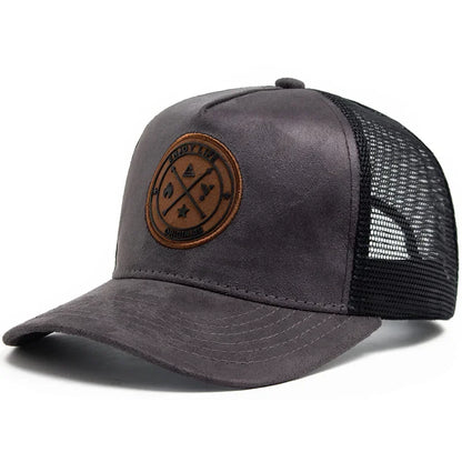 Summer Mesh Baseball Cap – Unisex Snapback Hat with Letter Icon, Breathable Casual Trucker Dad Hat for Men & Women