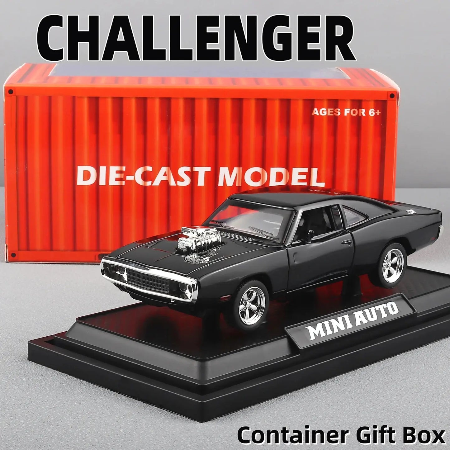 1:32 1970 Charger Alloy Diecast Model Car – Pull-Back Mini Vehicle Toy for Kids & Collectors