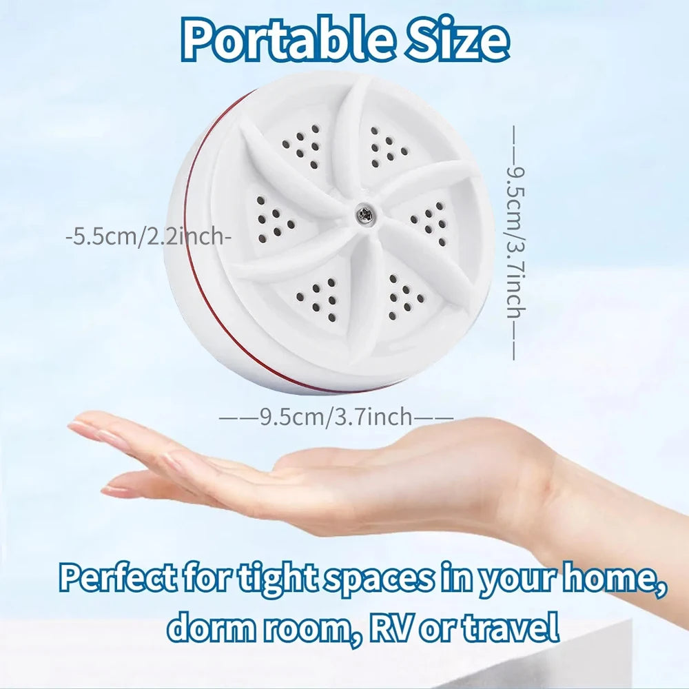 Mini USB Washing Machine – Portable Turbine Washer for Socks, Underwear & Dishes, Ideal for Travel & Business Trips