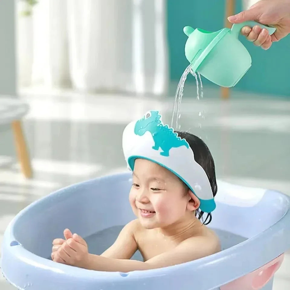 Baby Bath Shower Cap – Soft Adjustable Shampoo Shield Hat for Kids Hair Protection During Washing & Bath Time