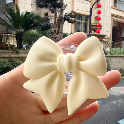 Cute Macaron Color Bow-Knot Smart Tok – Universal Phone Holder, Korean Style Grip Stand, Lazy Bracket for Smartphones