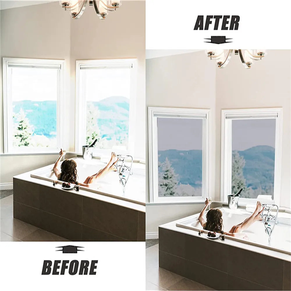 One Way Window Film - Mirror Effect Tint Glass Covering for Home Office, Reflective Heat Control Anti-UV Glass Door Sticker by AFDB