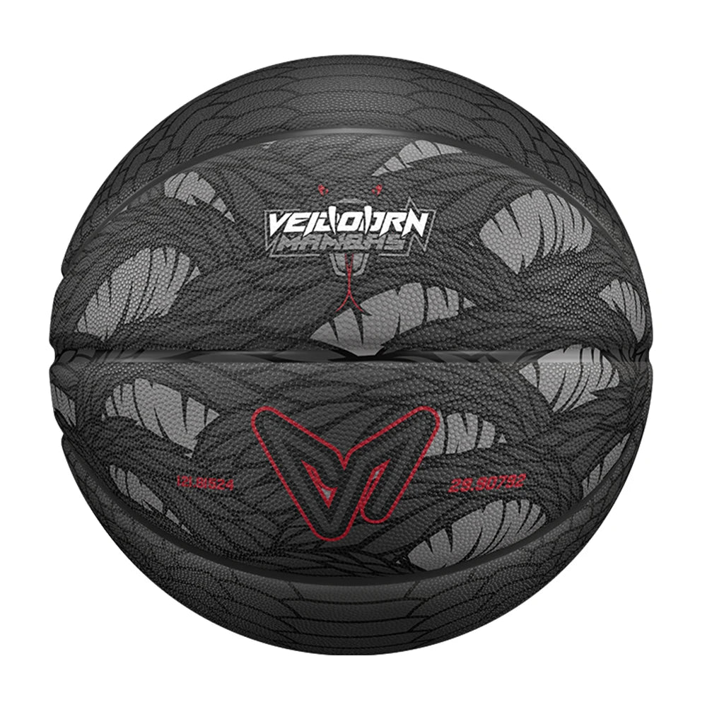 Black Size 7 Dendroaspis Polylepis Basketball – Official Outdoor Training Ball with Pump & Needle