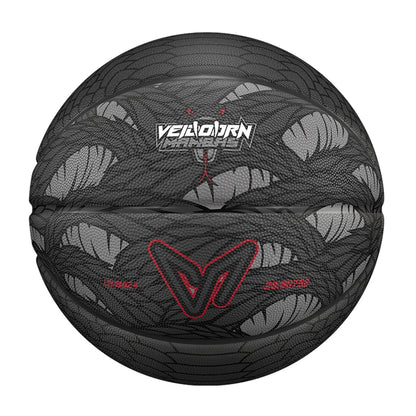 Black Size 7 Dendroaspis Polylepis Basketball – Official Outdoor Training Ball with Pump & Needle