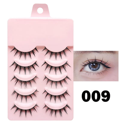 Manga Style Soft Natural False Eyelashes Wispy Thick Daily Wear Makeup Lashes
