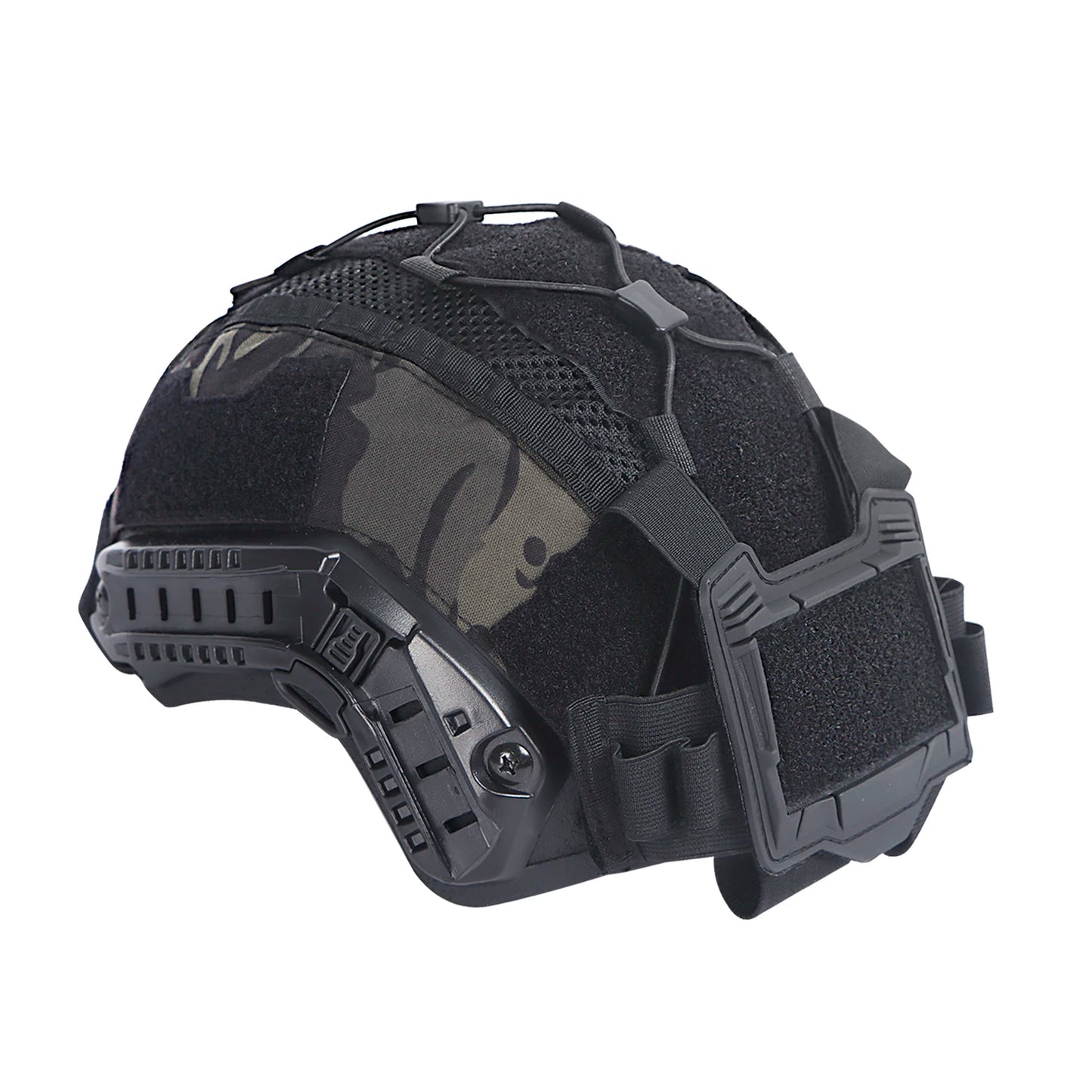 Tactical Helmet Cover Set – Hybrid Mesh Cover for Maritime, Bump & Ballistic Helmets with NVG Battery Pouch for Hunting