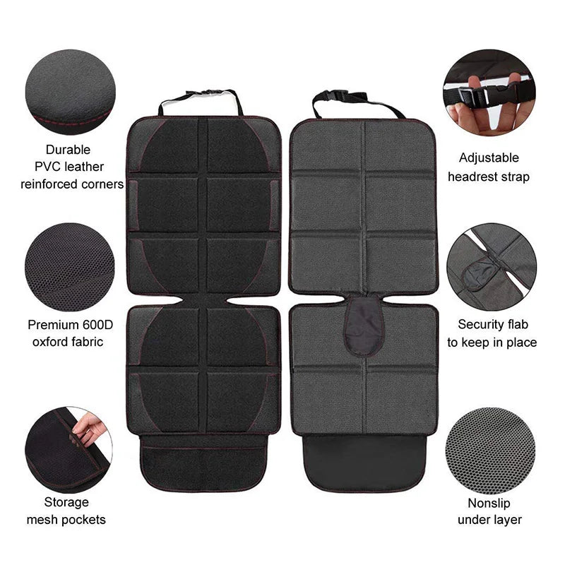 Tesla Model 3 Y Car Seat Cover Protector: Back Seat Cushion for Kids and Babies - Oxford PU Leather Protective Mat, Essential Accessories