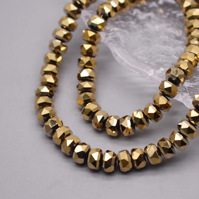 8mm Crystal Glass Beads Set - 30PCS Color Wheel Faceted Round Loose Beads for DIY Jewelry Making & Bracelets