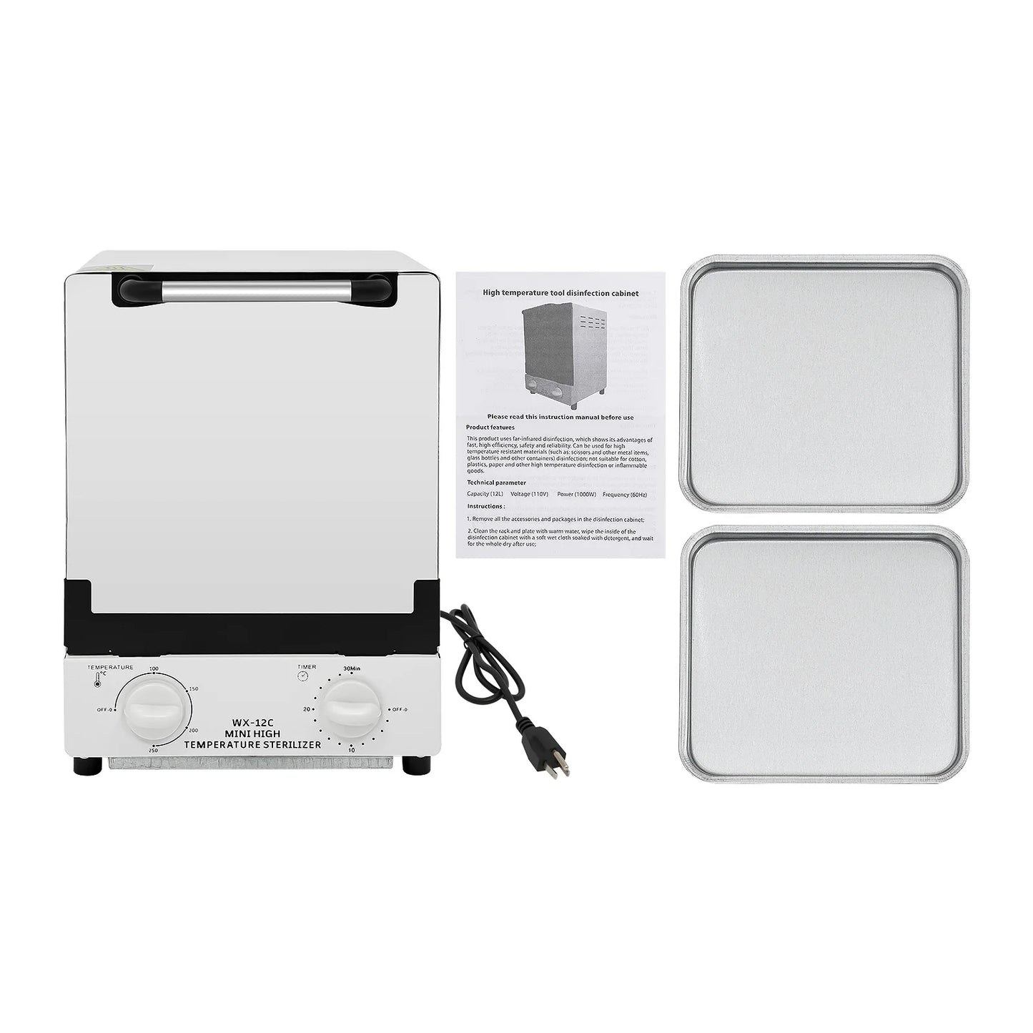 1000W Metal Tool Sterilizer - High-Temperature Dry Heat Cleaning & Sterilizing Cabinet
