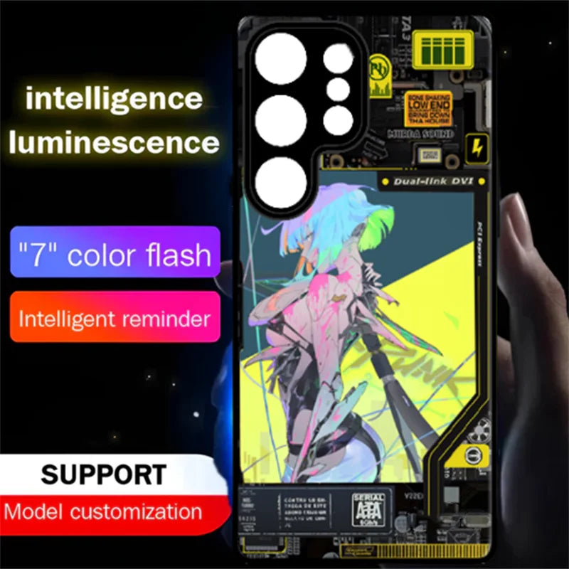 DIY Custom LED Phone Case - Glowing Anime Cartoon Cover for Samsung Galaxy A17, A16, A15, A14, A12, S20 FE, S21, S22, S23, S24, S25 & S26 Series