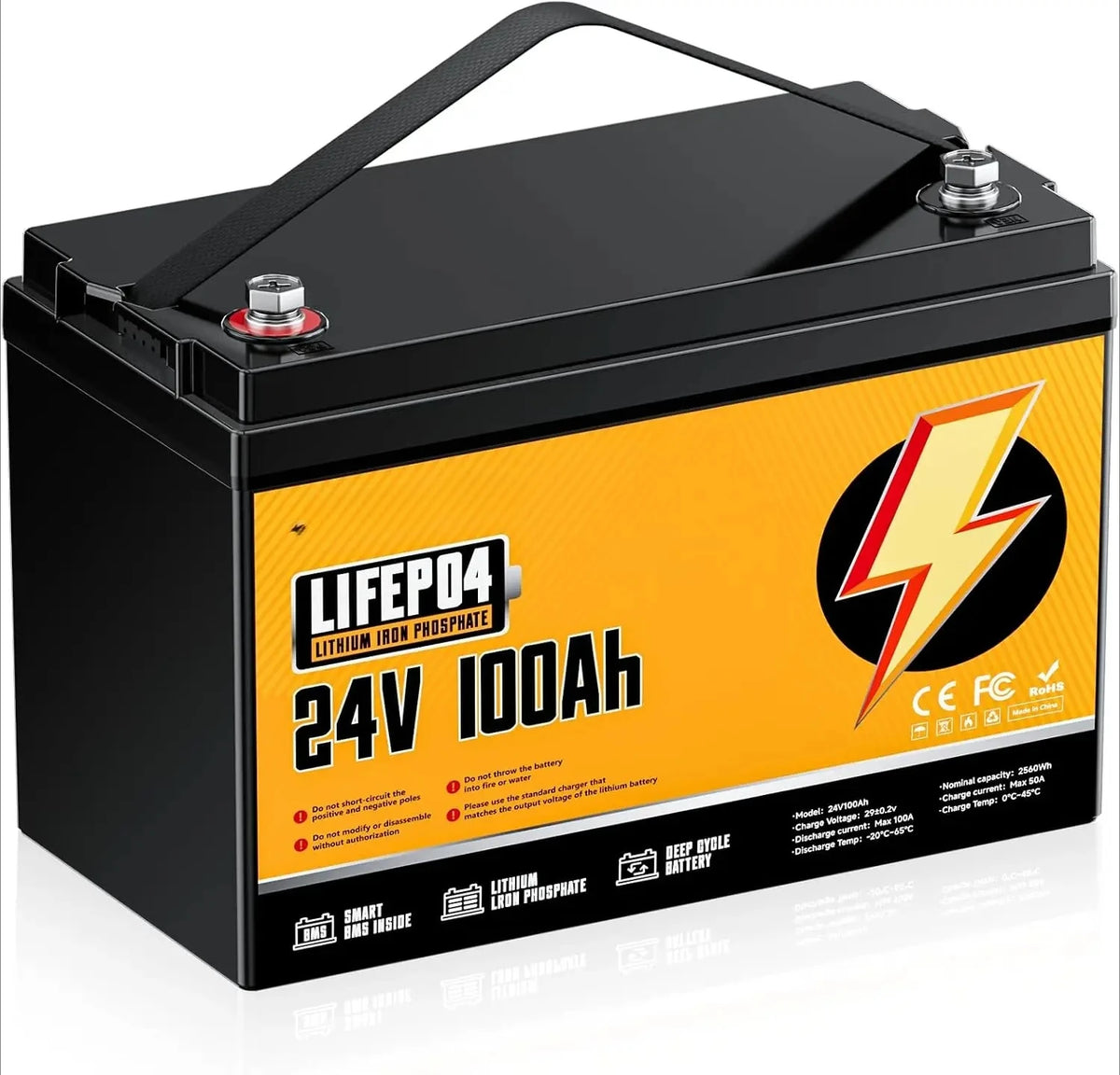 12V 300Ah LiFePO4 Battery with 200A BMS - 3840Wh Lithium Iron Phosphate Battery with Low-Temperature Protection and 15,000 Cycles