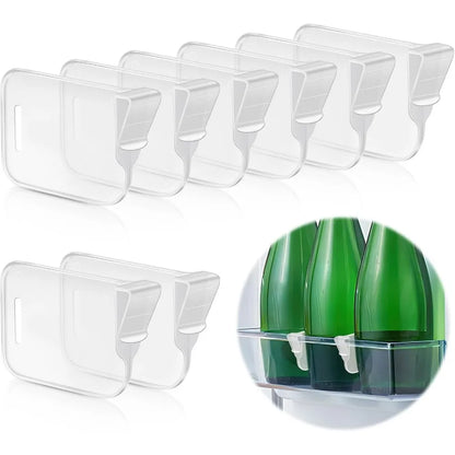 8/12/16 Pc Adjustable Refrigerator Storage Divider – Snap-On Fridge Door Shelf Organizer Bins, Plastic Container Separator