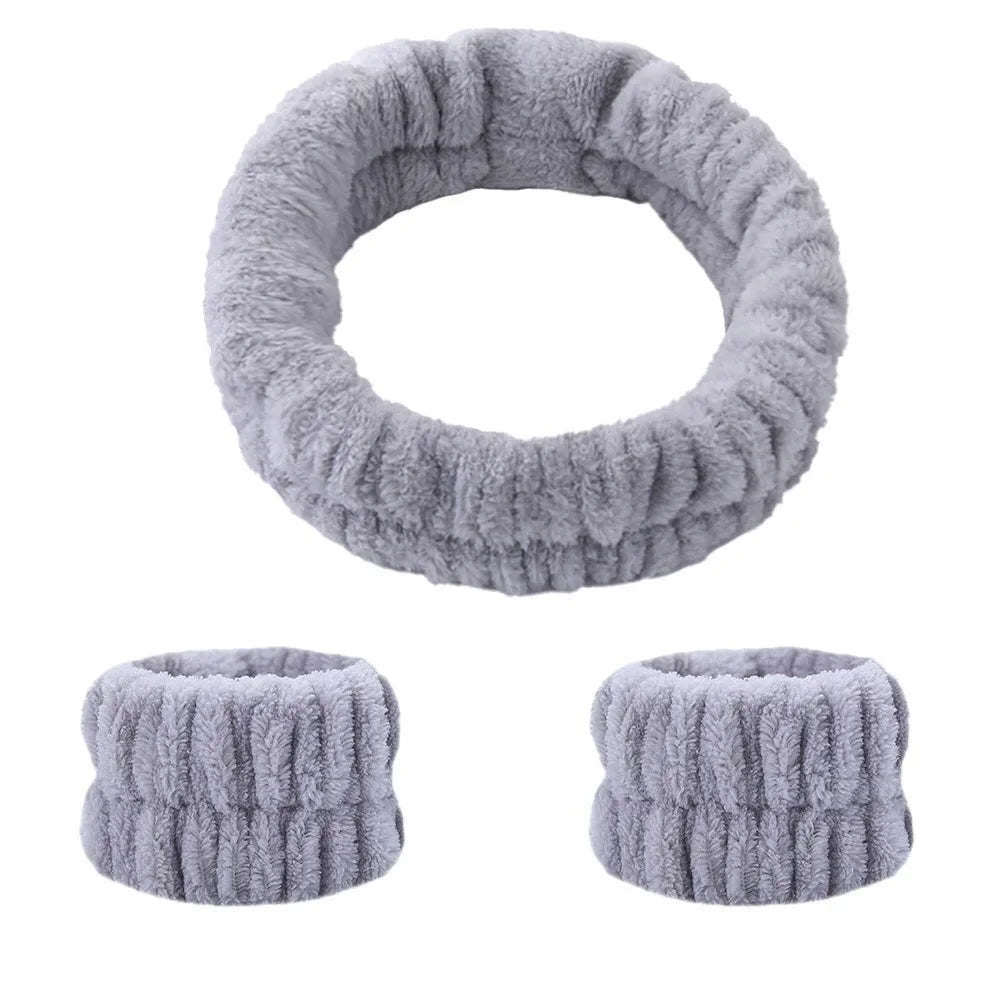 Microfiber Wrist Washband – Absorbent Wrist Sweatband Scrunchies for Women, Face Wash Towel Band, Headband Accessory