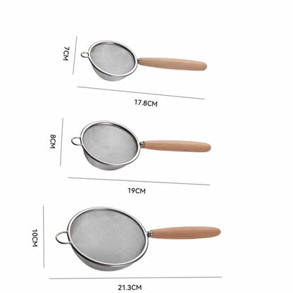 1–3pcs Stainless Steel Kitchen Flour & Juice Sieve – Handheld Mesh Strainer for Baking, Soy Milk & Oil