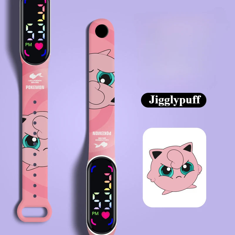 Pokémon LED Electronic Watch — Cute Pikachu & Gengar Waterproof Digital Bracelet for Boys & Girls, Birthday Gift