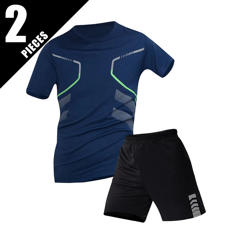 Men’s Summer Quick Dry T-Shirt - Solid Color Short Sleeve Sports Shirt for Running & Casual Wear
