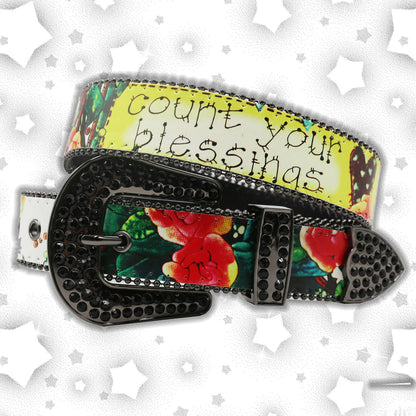 Nice Brand Three Skull Rhinestone Belt – Western Punk Hip-Hop Style for Men & Women