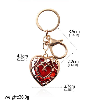 Zelda Tears of the Kingdom Keychain – Red Sapphire Heart Pendant Cosplay Accessory Gift
