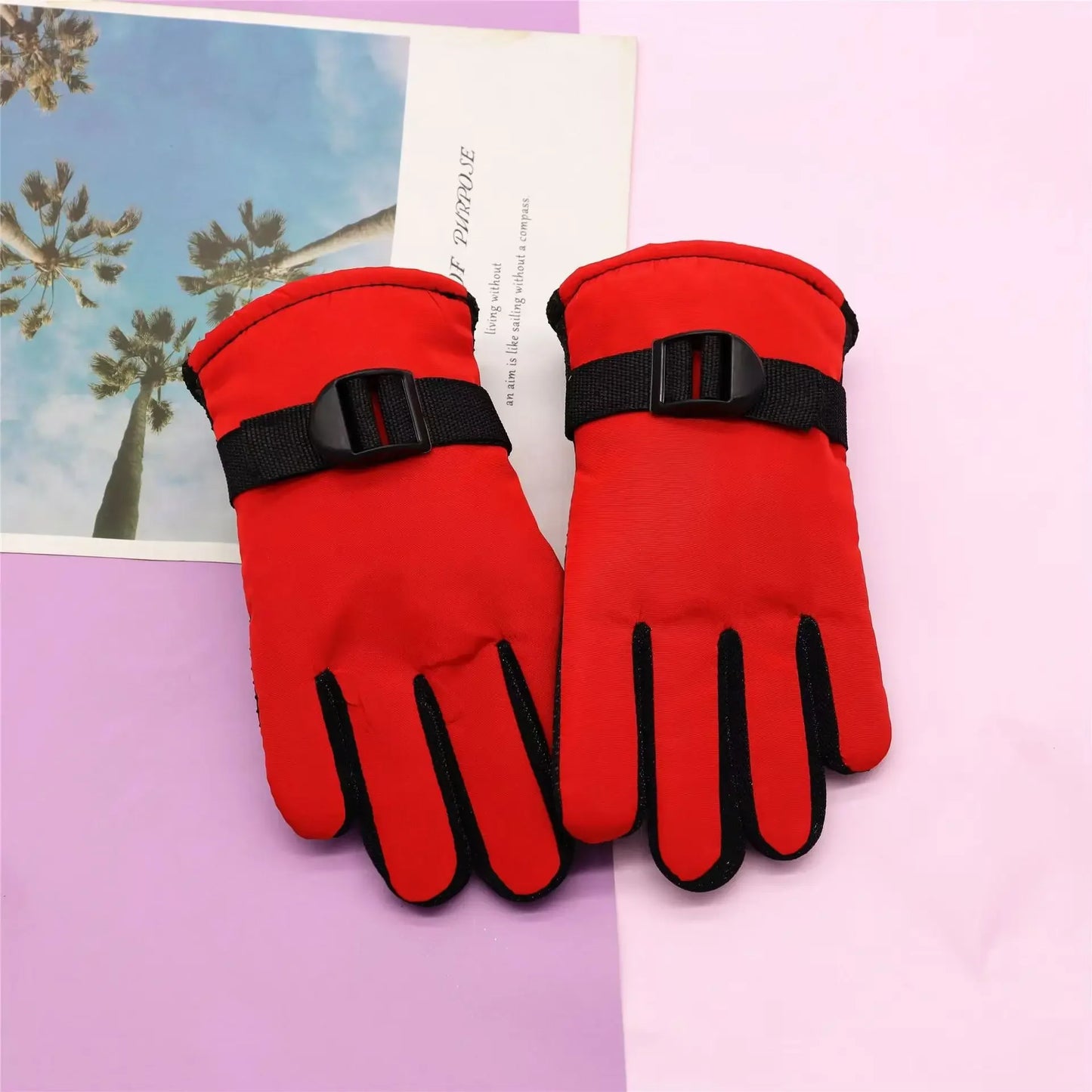 Kids Waterproof Winter Gloves – Full Finger Thermal Snow Mittens for Boys & Girls Aged 3-13