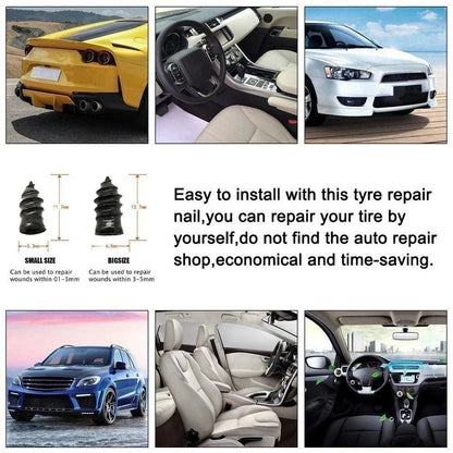 Vacuum Car Tire Repair Kit – Rubber Nails & Screws for Tubeless Tires, Motorcycle & Truck Repair Tools