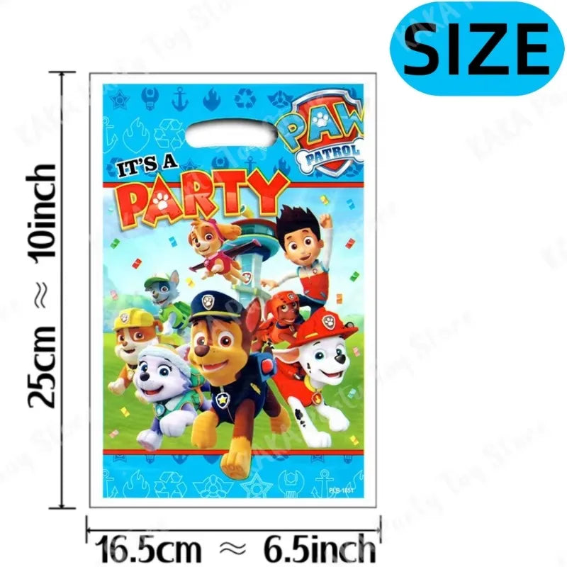 Paw Patrol Party Gift Bags Set – 10/20/30PCS Plastic Candy Loot Bags for Kids Birthday & Baby Shower Party Favors Decor
