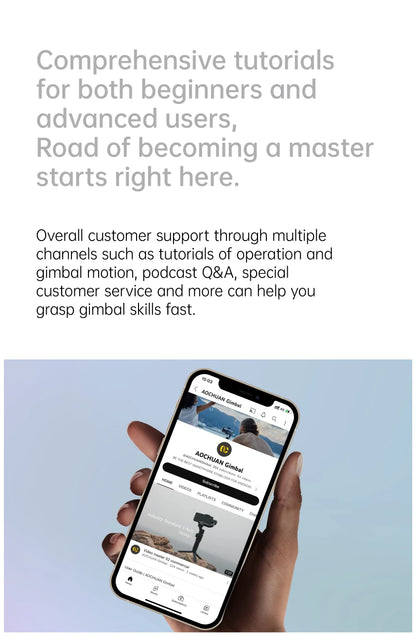 AOCHUAN 3-Axis Handheld Gimbal Stabilizer – SmartXE for iPhone & Android, AI Face Tracking for TikTok & Vlog Videos